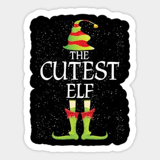 Cutest Elf Family Matching Christmas Group Funny Gift Sticker